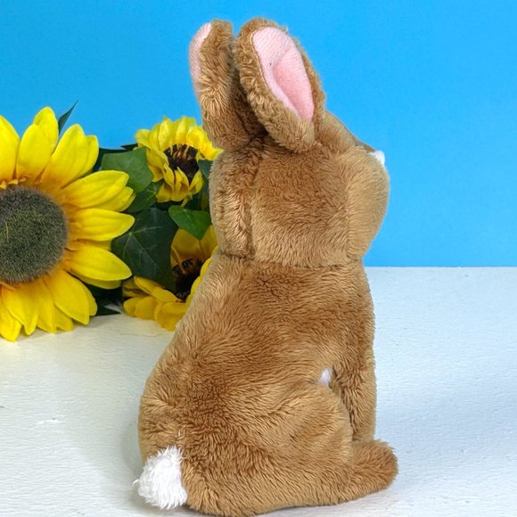 Beautifully Detailed Brown Bunny Rabbit Lovey 6" Soft Plush Stuffed Animal Toy - Picture 4 of 4